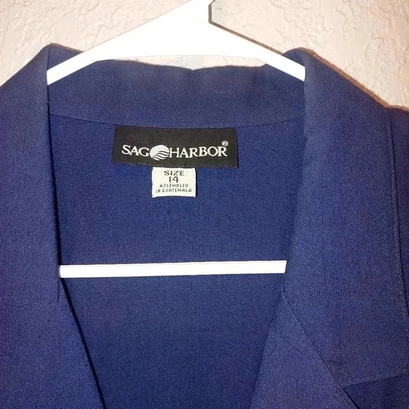 Sag Harbor Womens Blue Notch Lapel Besom Pocket Comfort Fit Casual Dress Blazer - Picture 4 of 7